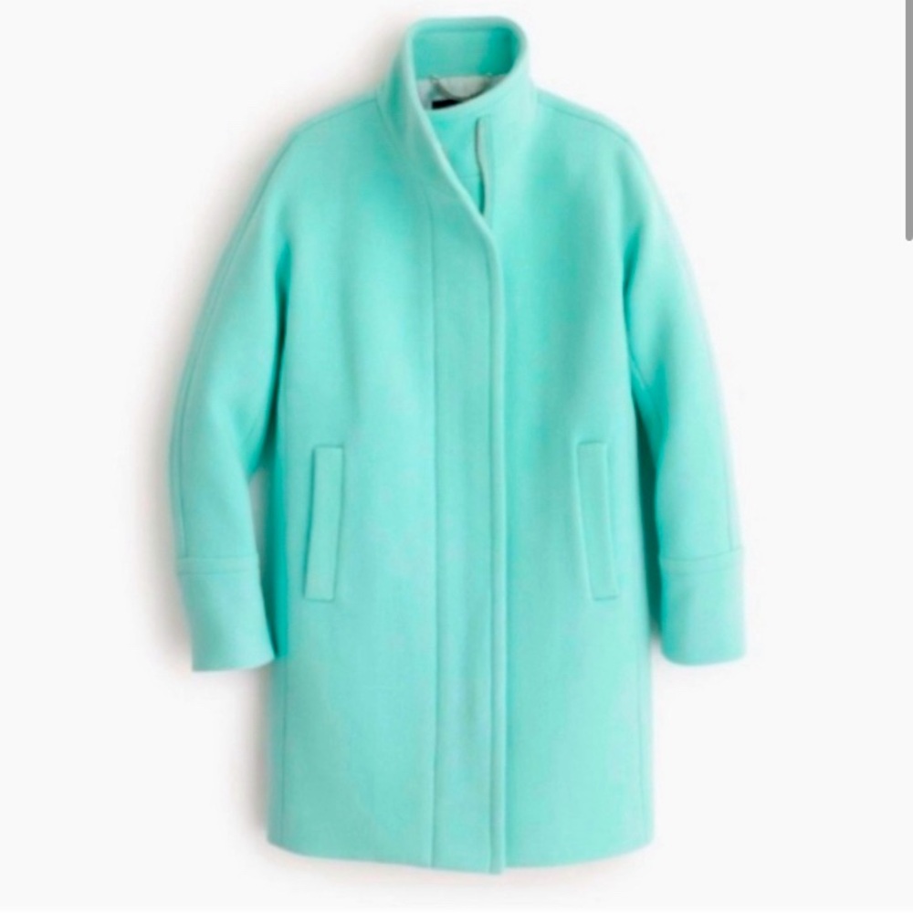 J factory crew mint turquoise city coat, worn a few times, in great condition